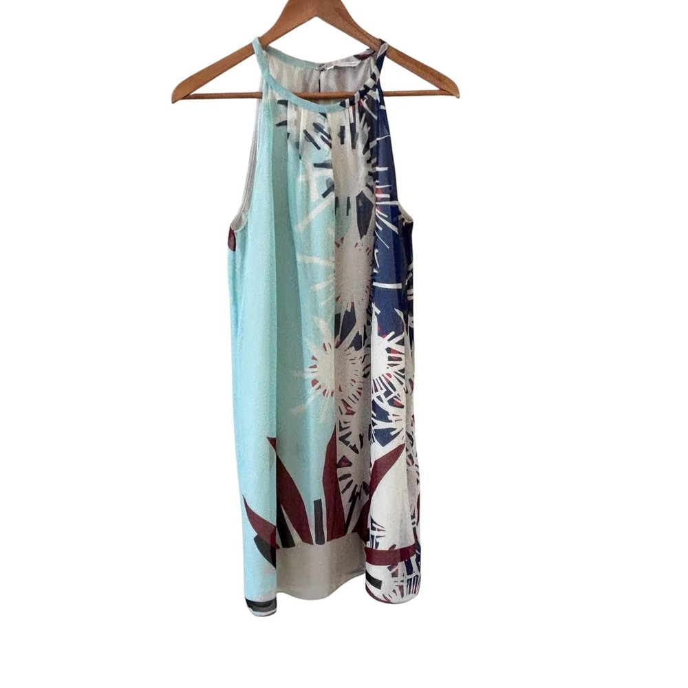 Diane Von Furstenberg DVF Silk Lainey Shift Dress Womens Size 8 Halter Floral
